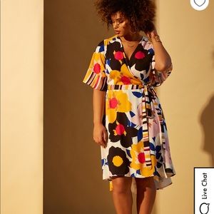 Eloquii floral wrap dress